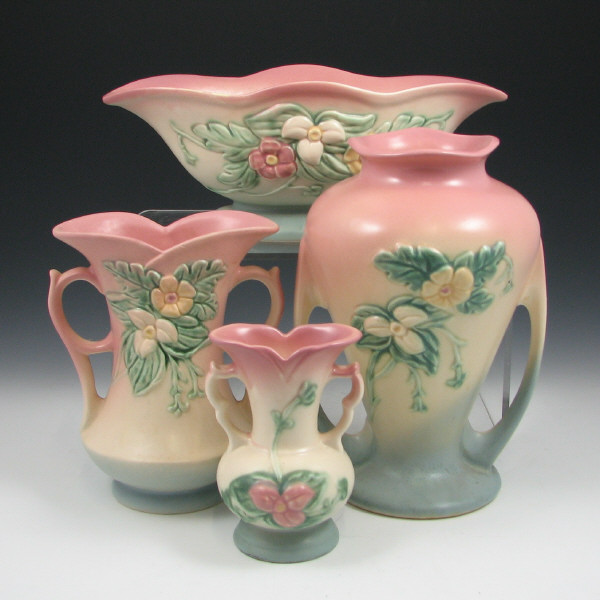 Appraisal: Hull Wildflower - Vases Console Bowl Lot of four Wildflower