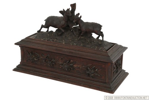 Appraisal: CARVED BLACK FOREST JEWELRY BOX W x H x D