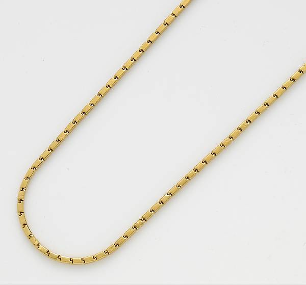 Appraisal: A twenty-two karat gold baht chain weighing approximately grams length