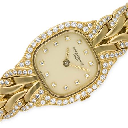 Appraisal: Gold and Diamond Wristwatch Patek Philippe Estimate -