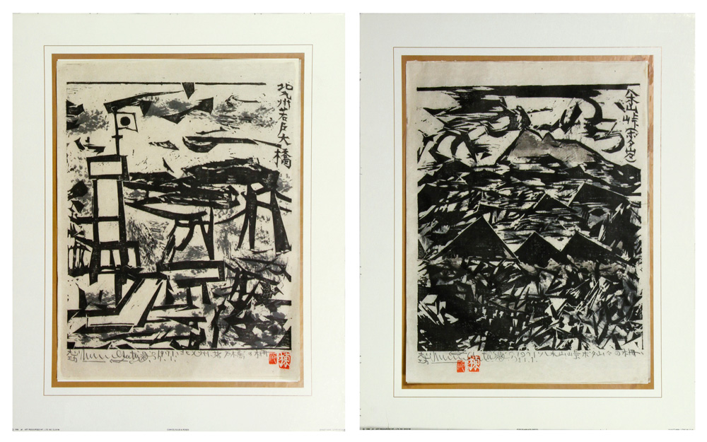 Appraisal: - Two Japanese th C Woodblock Prints Two woodblock prints