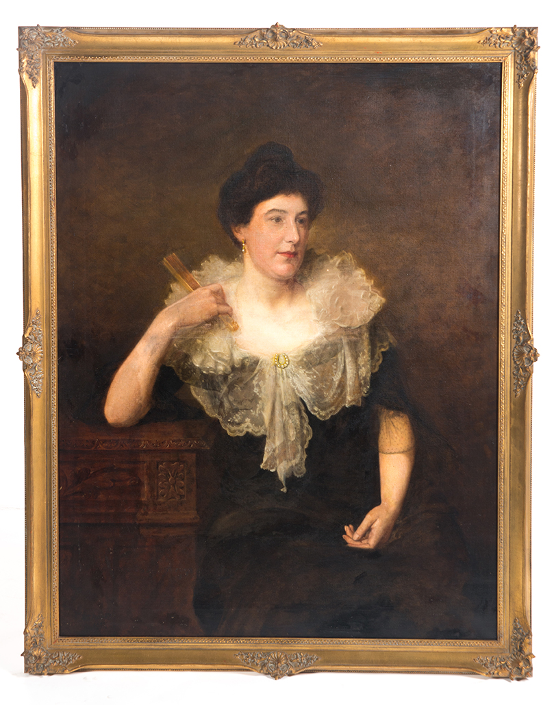 Appraisal: LARGE FRAMED PORTRAIT OF A MATRONLY LADY American late th