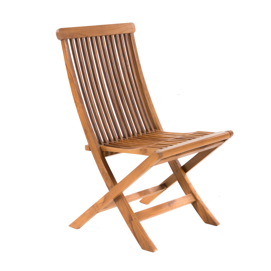 Appraisal: Indonesian teakwood folding deck chair th century slatted back and