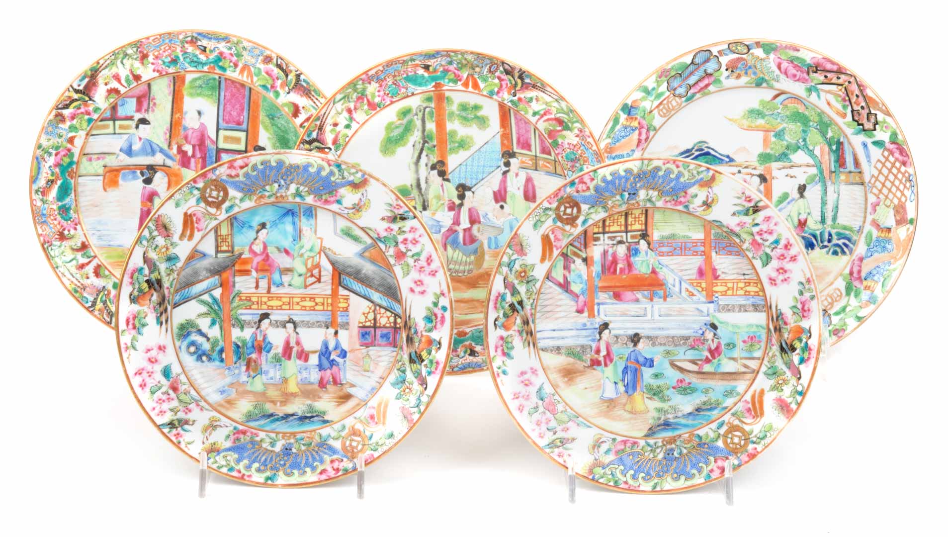 Appraisal: Chinese Export Rose Mandarin porcelain plates circa each having floral