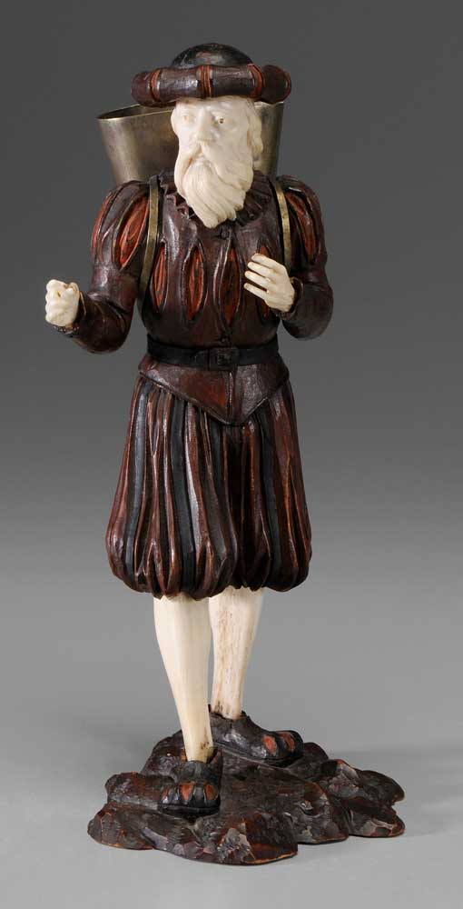 Appraisal: Wood and Ivory Figure of a Man German or French