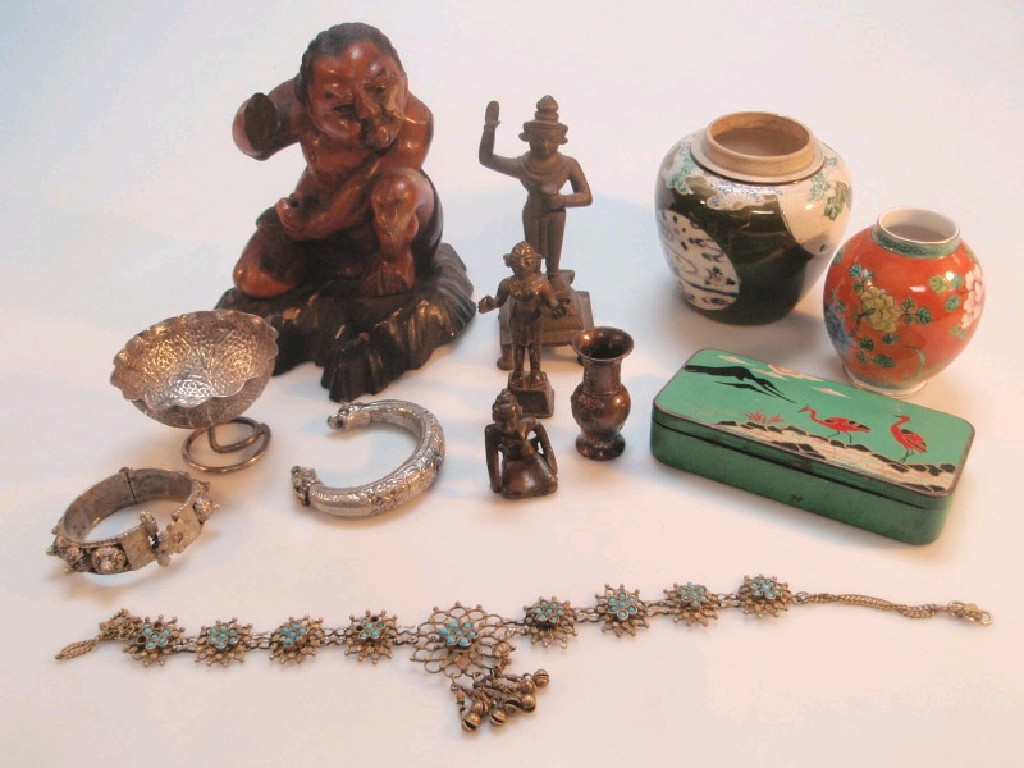 Appraisal: An assortment of Indian and Oriental items including a Japanese