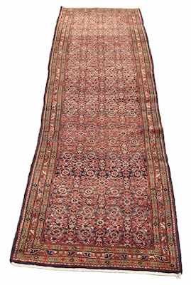 Appraisal: A Mahal Palace Runner Muted dark tones of blue tan