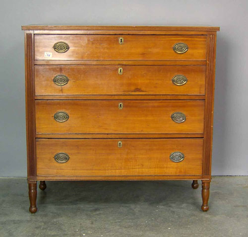 Appraisal: Sheraton cherry chest of drawers th c h w