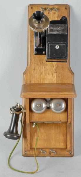 Appraisal: Gray -Cent Coin Collector on Fiddleback Phone Description Circa Collector