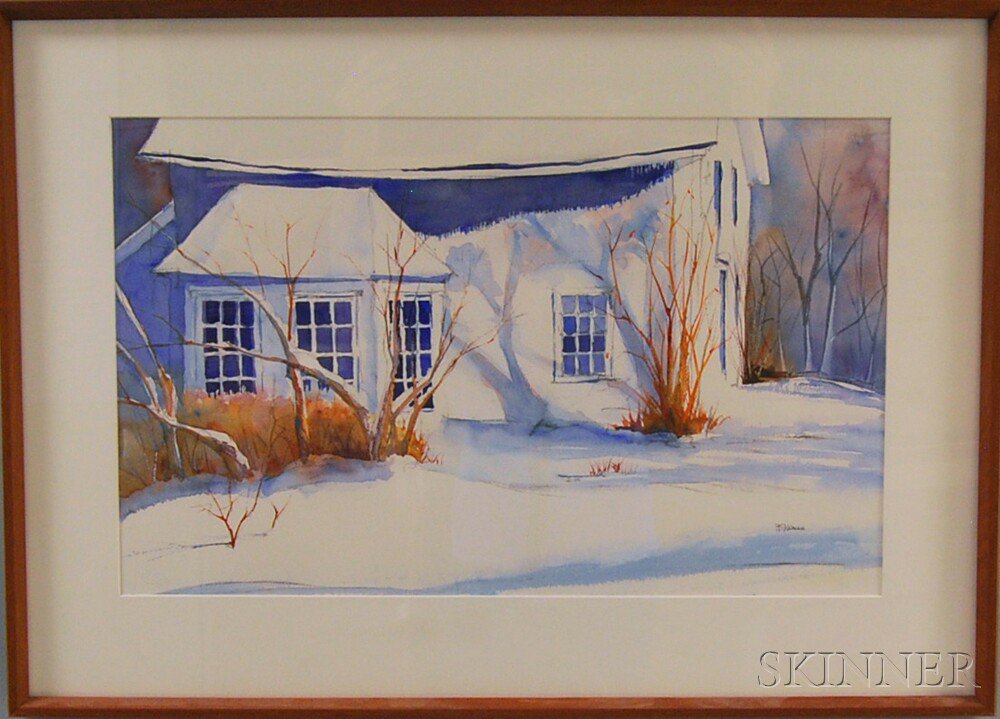 Appraisal: Brian Walsh American th st Century House in Winter Signed