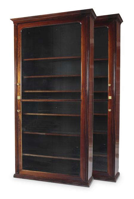 Appraisal: An impressive pair of William IV rosewood library bookcases each