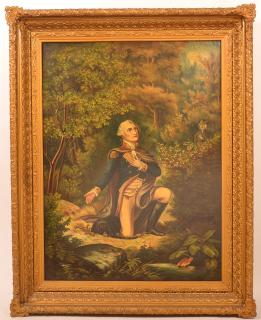 Appraisal: E S Reeser Oil on Canvas of George Washington Large