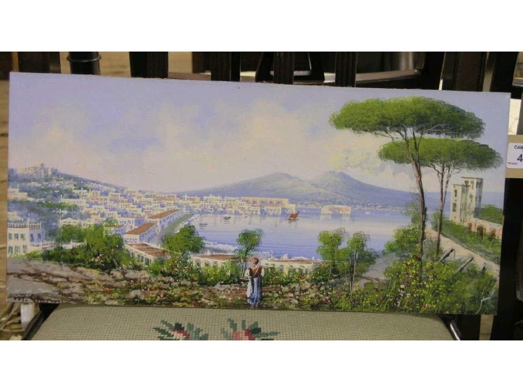 Appraisal: M Gianni - pair of gouache paintings on card panoramic