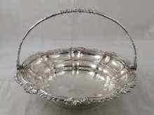 Appraisal: A fine Old Sheffield plate swing handled bread basket with