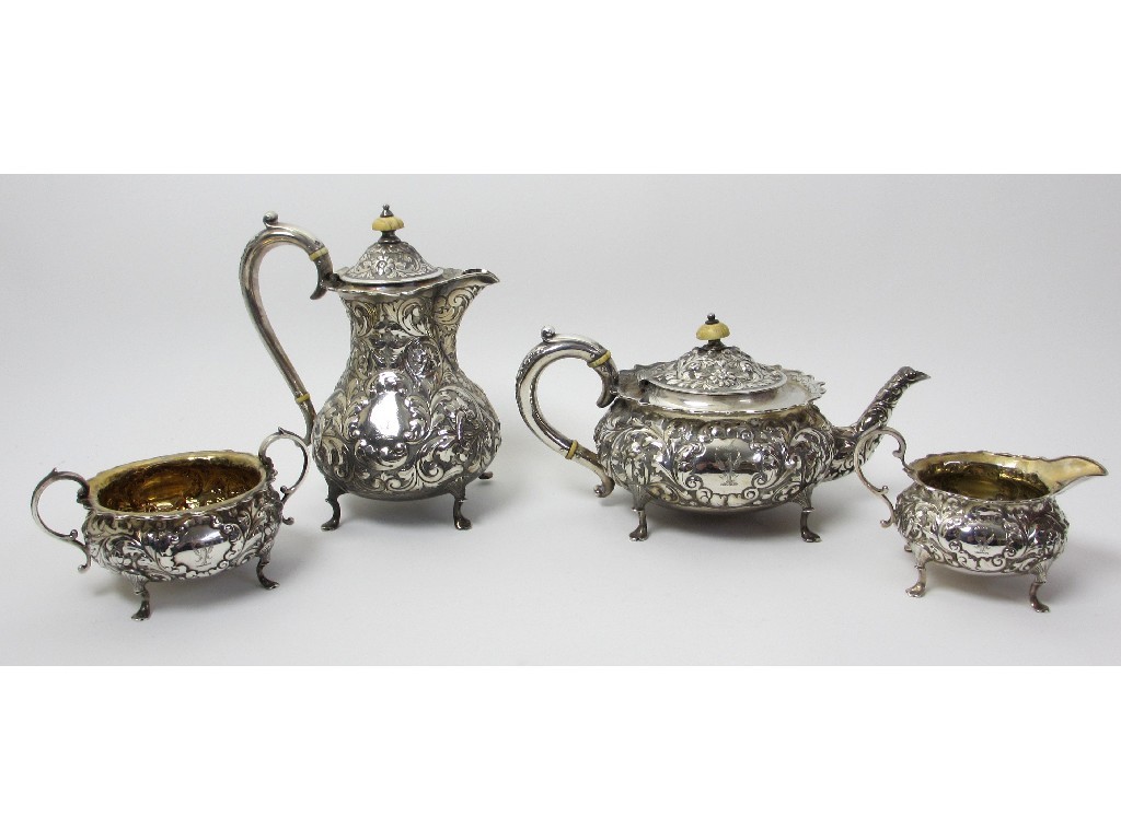 Appraisal: A matched four piece silver tea service by Henry Wilkinson