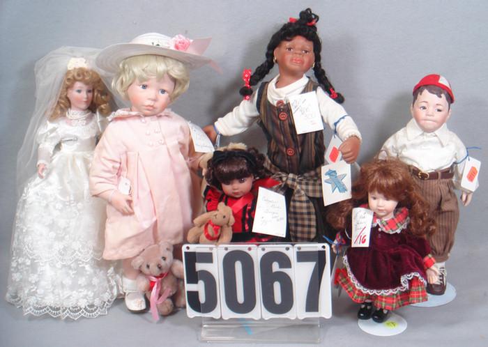 Appraisal: Porcelain cloth dolls lot to inches tall Heritage Little Rascals