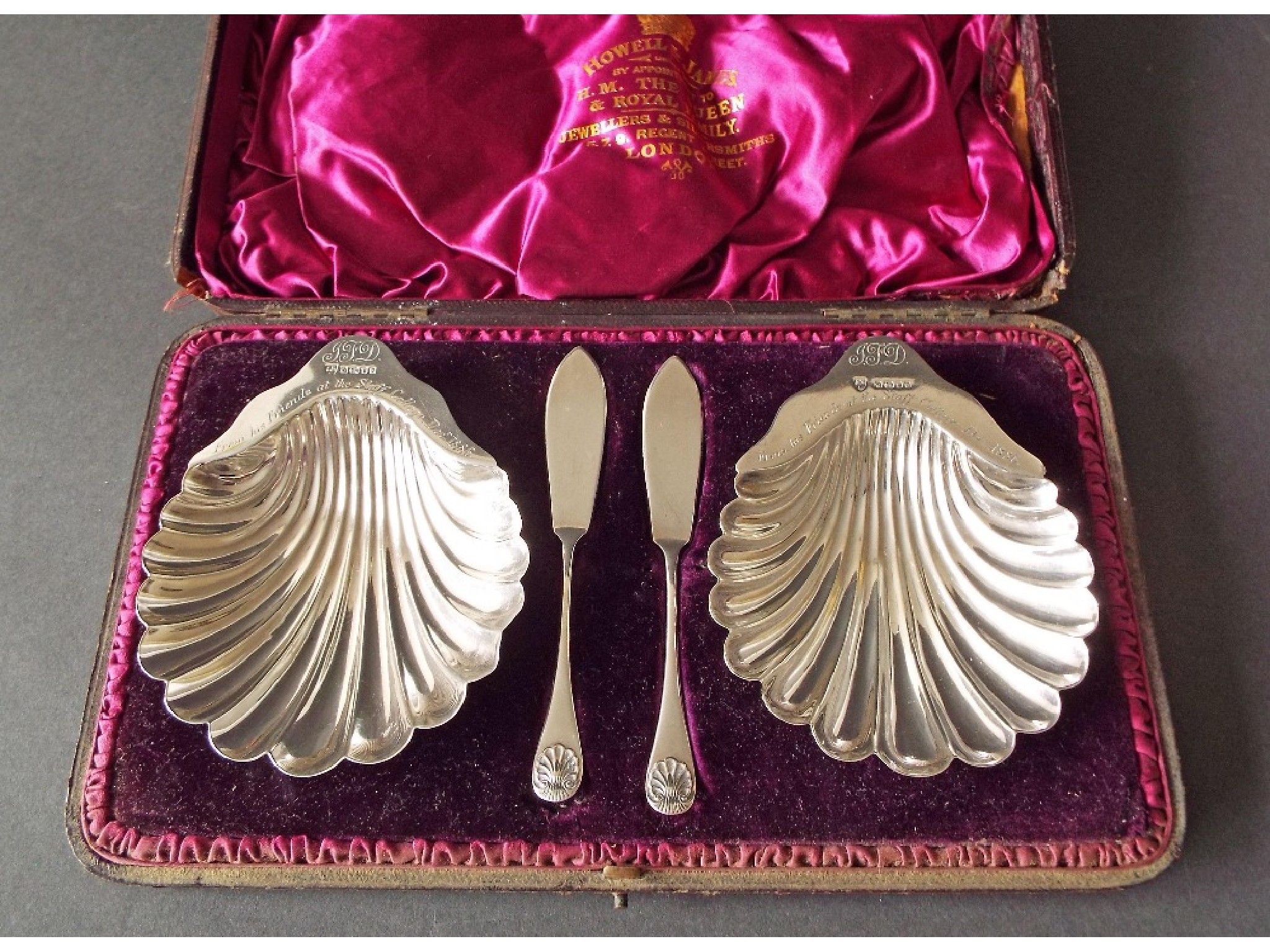 Appraisal: Attractive pair of Victorian silver scallop shell shaped dishes on