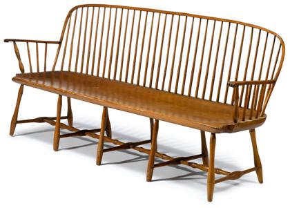 Appraisal: Bamboo-turned Windsor benchcirca