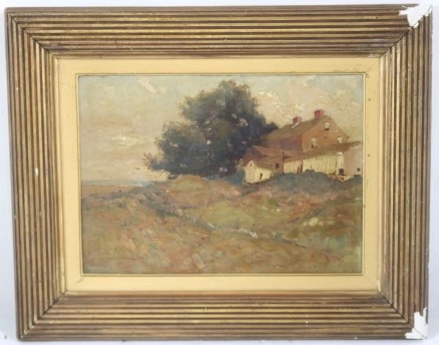 Appraisal: E A EDWARD PAGE - OIL PAINTING ONCANVAS FARMHOUSE ON