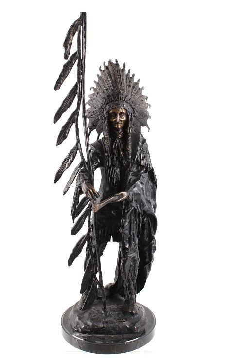 Appraisal: Carl Kauba Peace Indian Chief Bronze Sculpture Featured in this