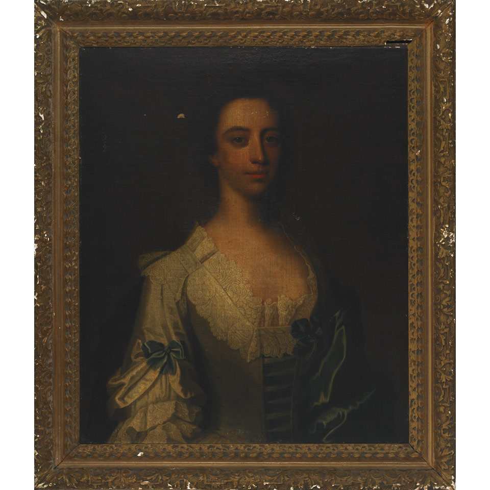 Appraisal: Manner of Thomas Hudson - British YOUNG DARK HAIRED WOMAN