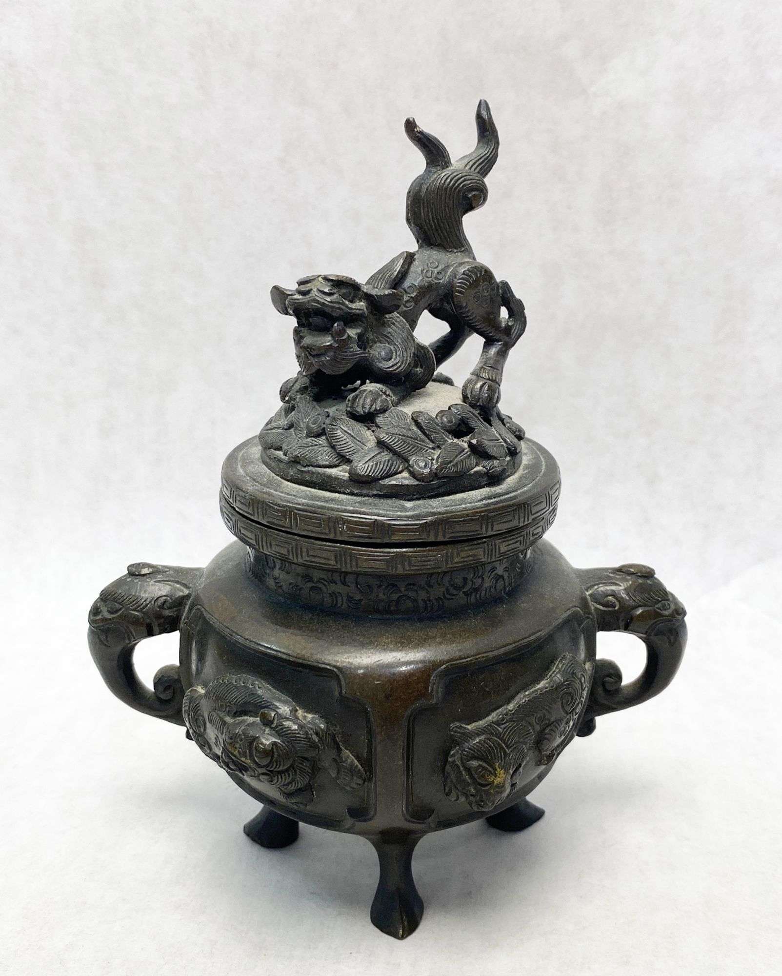 Appraisal: Japanese Bronze Figural Censer tall at widest Condition Good no