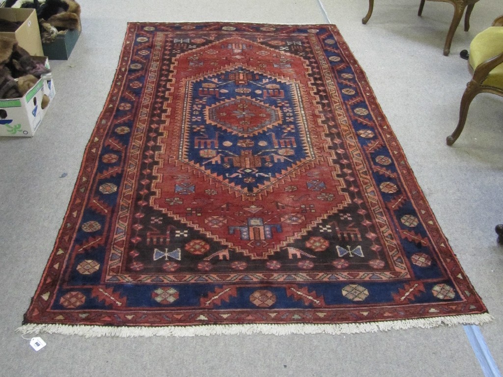 Appraisal: Iranian Hamadan multi coloured floor rug