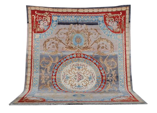 Appraisal: Handmade Aubusson style carpet ' x ' Provenance South Carolina