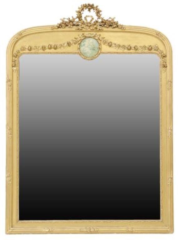 Appraisal: French Louis XVI style giltwood mirror th c having molded