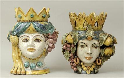 Appraisal: Two Italian Maiolica Figural Jardini res Modern to x to