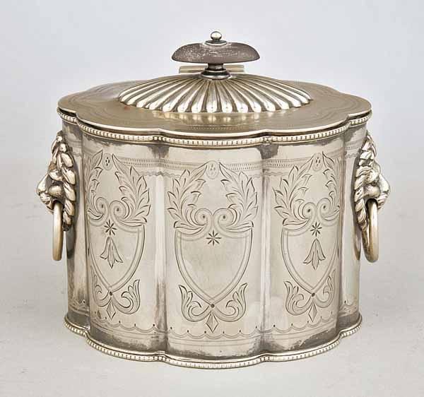 Appraisal: A Georgian-Style Silverplate Tea Caddy George Shadfored Lee Henry Wigfull