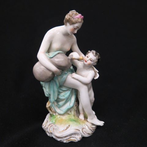 Appraisal: German Porcelain Figurine of Mother Child crown mark th century