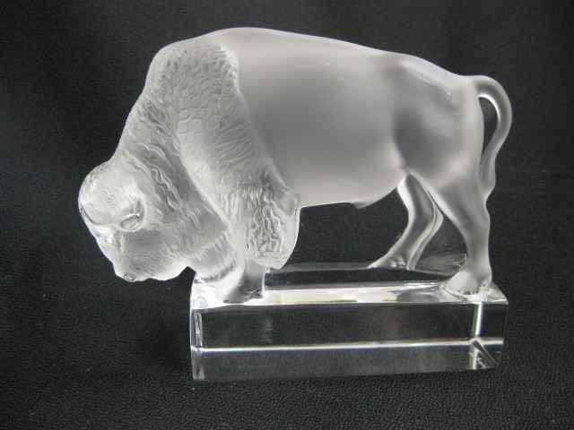 Appraisal: Lalique Crystal Figurine of a Buffalo frosted '' x ''