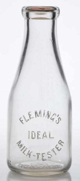 Appraisal: Flemmings Ideal Milk-Tester Embossed Bottle Description Nice embossing Condition Excellent