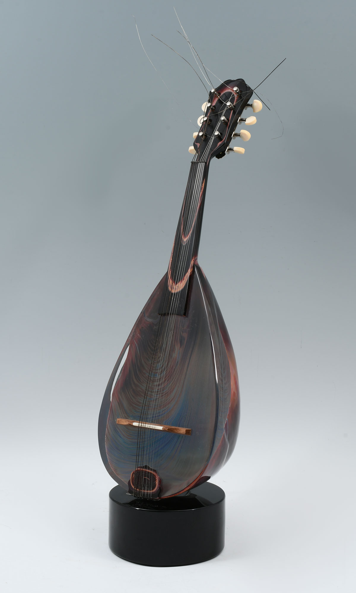 Appraisal: DINO ROSIN MURANO MANDOLIN CALCEDONIA GLASS SCULPTURE Italian Dino Rosin