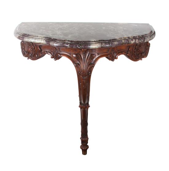 Appraisal: Sale Lot A Rococo Revival Mahogany Console the shaped marble