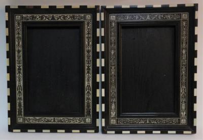 Appraisal: A pair of early th Century ivory inlaid frames each