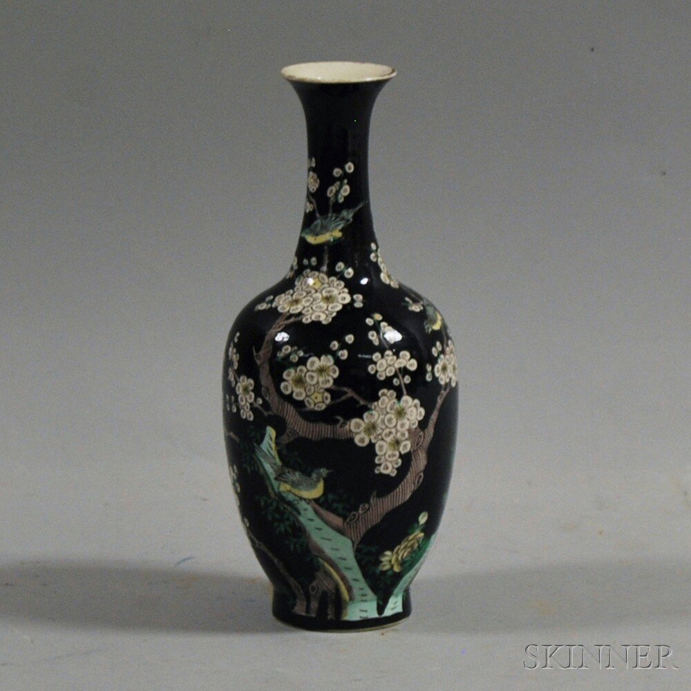 Appraisal: Chinese Famille Noire Vase th th century six-character Chenghua mark