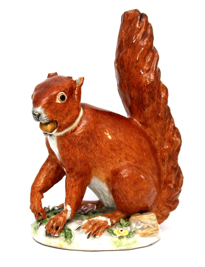 Appraisal: A rare Meissen figure of a red squirrel circa modelled