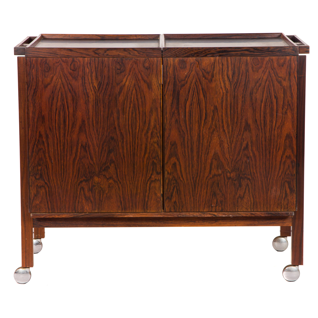 Appraisal: NIELS ERIK GLASDAM JENSEN EXPANDABLE ROSEWOOD BAR CART Niels Erik