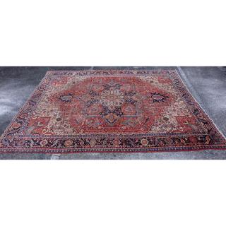 Appraisal: Semi-Antique Heriz Rug Unsigned Measures ' X ' Shipping Third