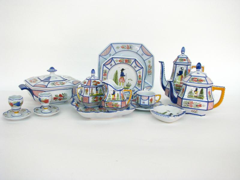 Appraisal: Set of Quimper Dinnerware service for eight including tea and