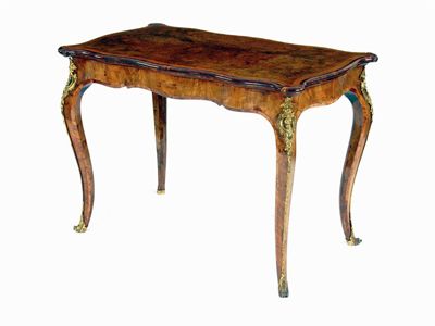 Appraisal: A late th century walnut card table the rectangular shaped