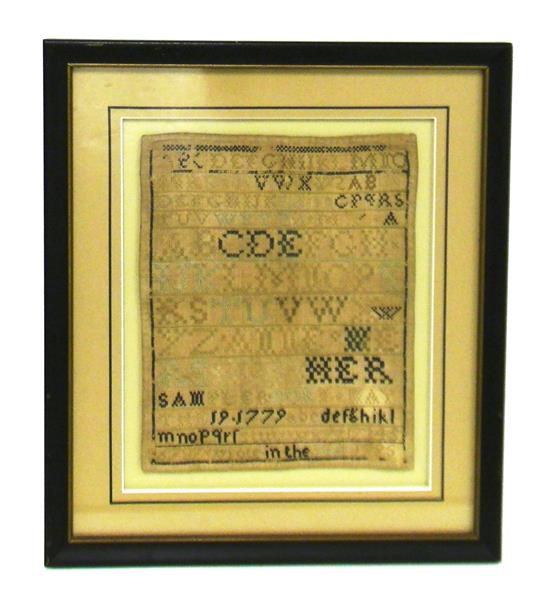 Appraisal: Sampler by Anne Hershom circa multiple sets of uppercase lowercase