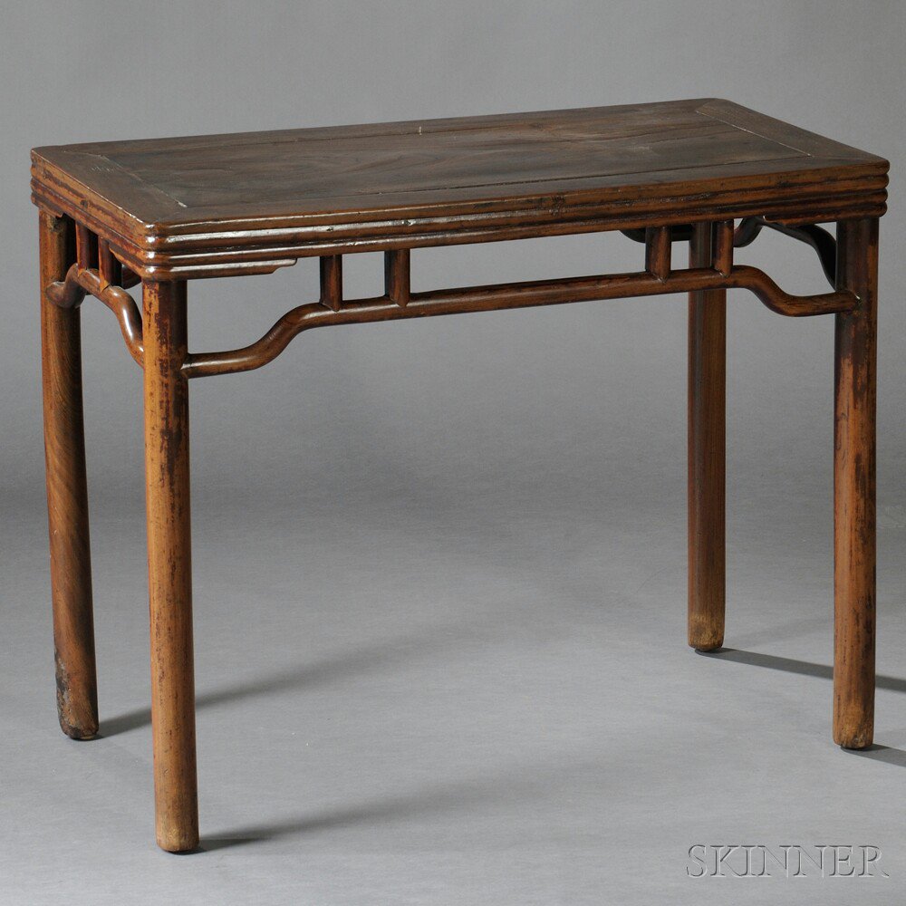 Appraisal: Hardwood Side Table China th th century the rectangular top