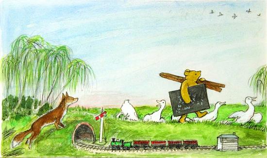 Appraisal: SHEPARD Ernest Howard - Winnie-the-Pooh and Friends an original watercolor