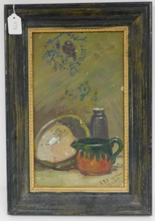 Appraisal: REBECCA GREENE - OIL PAINTING ON BOARDdepicting a still life