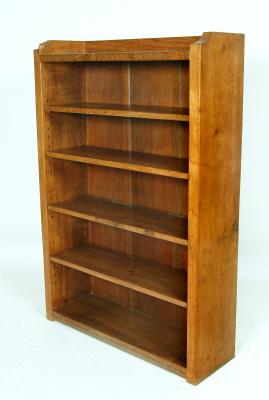 Appraisal: AN ADZED PIER OAK OPEN BOOKCASE by Robert Mouseman Thompson