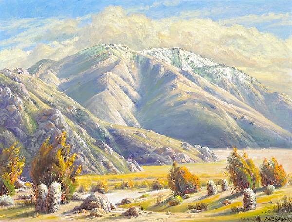 Appraisal: Paul Grimm - 'Winter on the desert Mt San Jacinto'