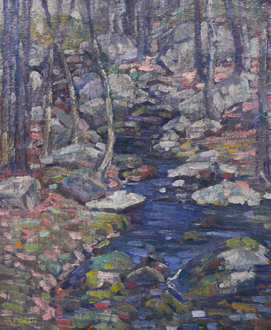 Appraisal: Charles Kaelin - Massachusetts ''Forest Stream'' Oil on Canvas ''x